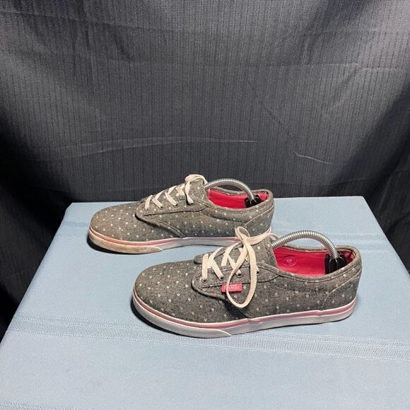 Vans Polka-Dot Grey and Pink Low top Lace up Kids Sneakers Size 5Y SKU 721356 - Picture 1 of 6